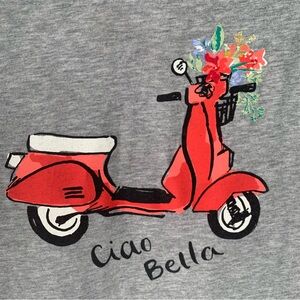 Gilligan & O'Malley (Size M)Gray and Pink T-Shirt “Ciao Bella”